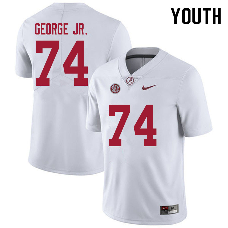 Youth #74 Damieon George Jr. Alabama White Tide College Football Jerseys Sale-White